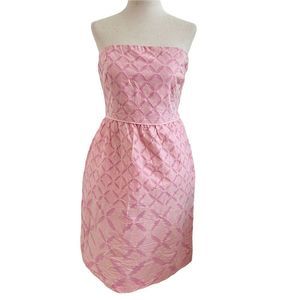 J. Crew New with Tags Pink Cotton Strapless Dress Size 10